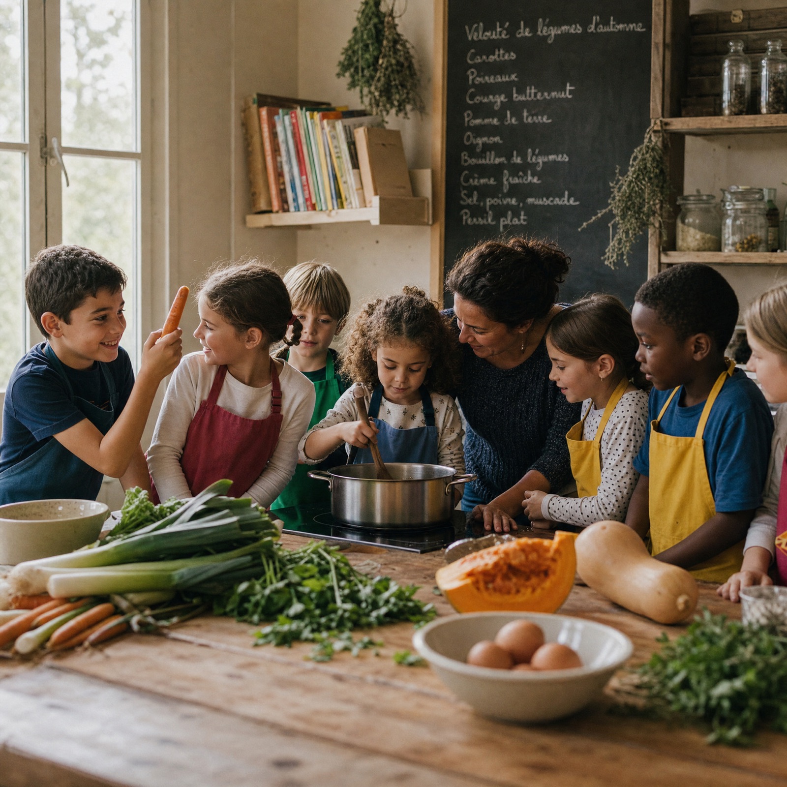 Enfants apprenant à faire le kouign-amann à Brest